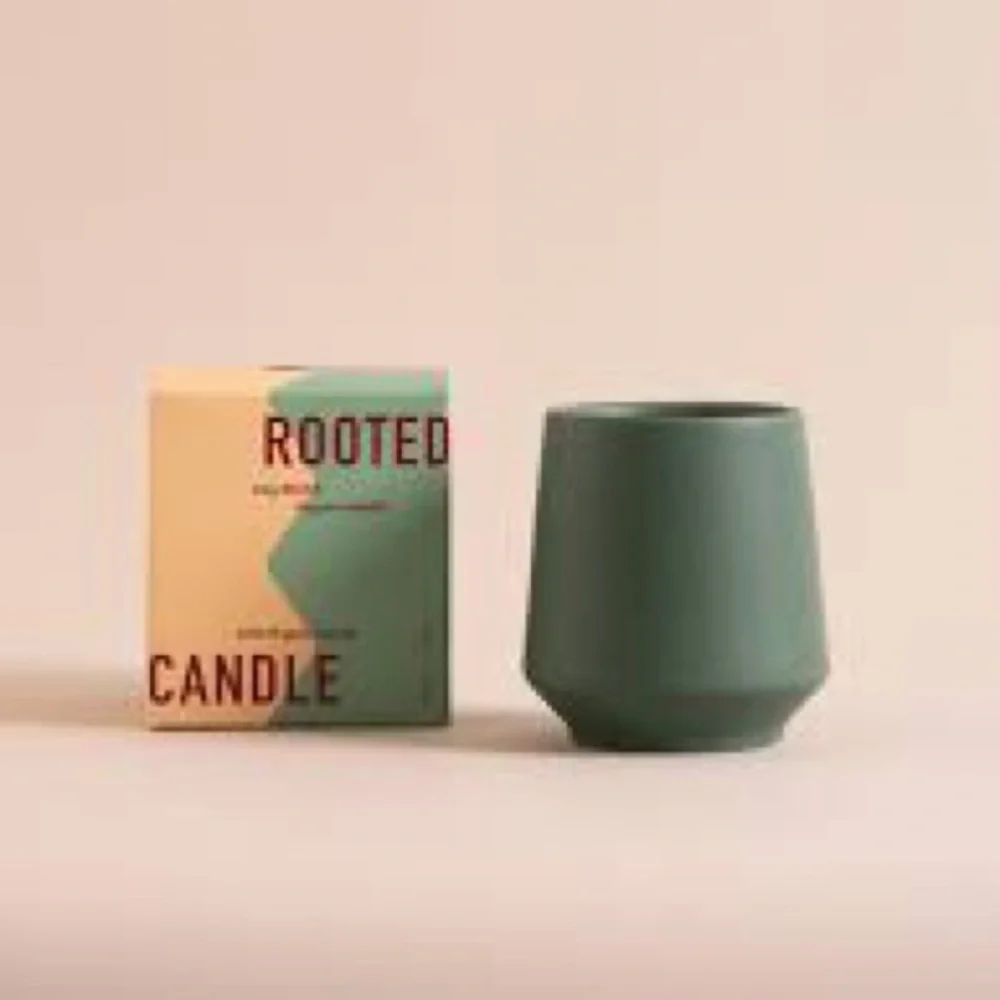 Rooted Thyme Candle & Grow Kit ~Light thyme scent w/ thyme seeds in ceramic jar